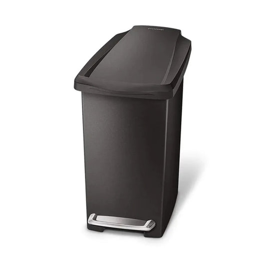 SIMPLE HUMAN SLIM PEDAL BIN BLACK PLASTIC 10 L