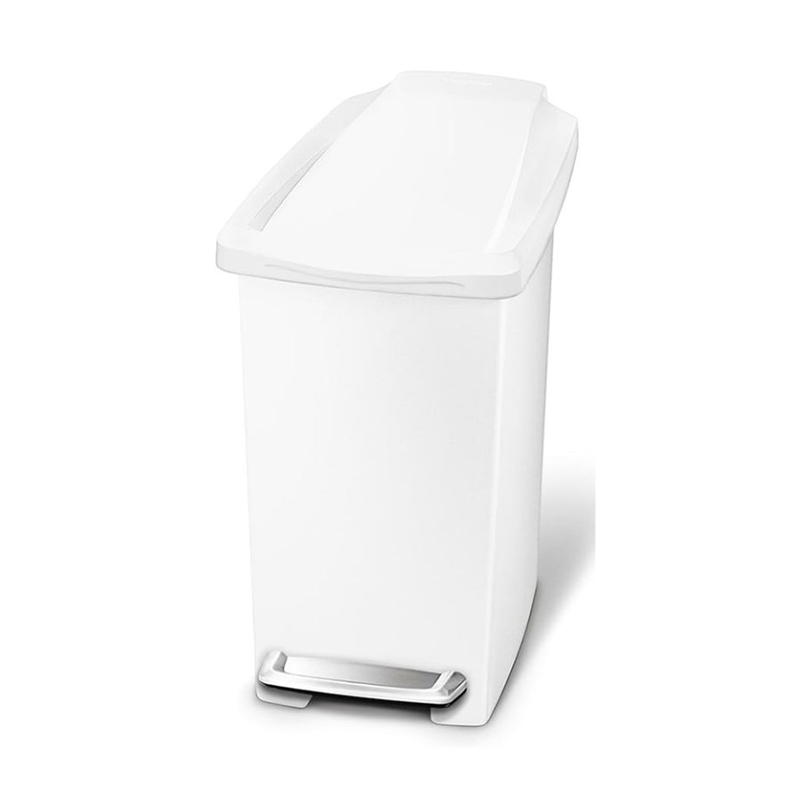 SIMPLE HUMAN SLIM PEDAL BIN PLASTIC WHITE 10 L