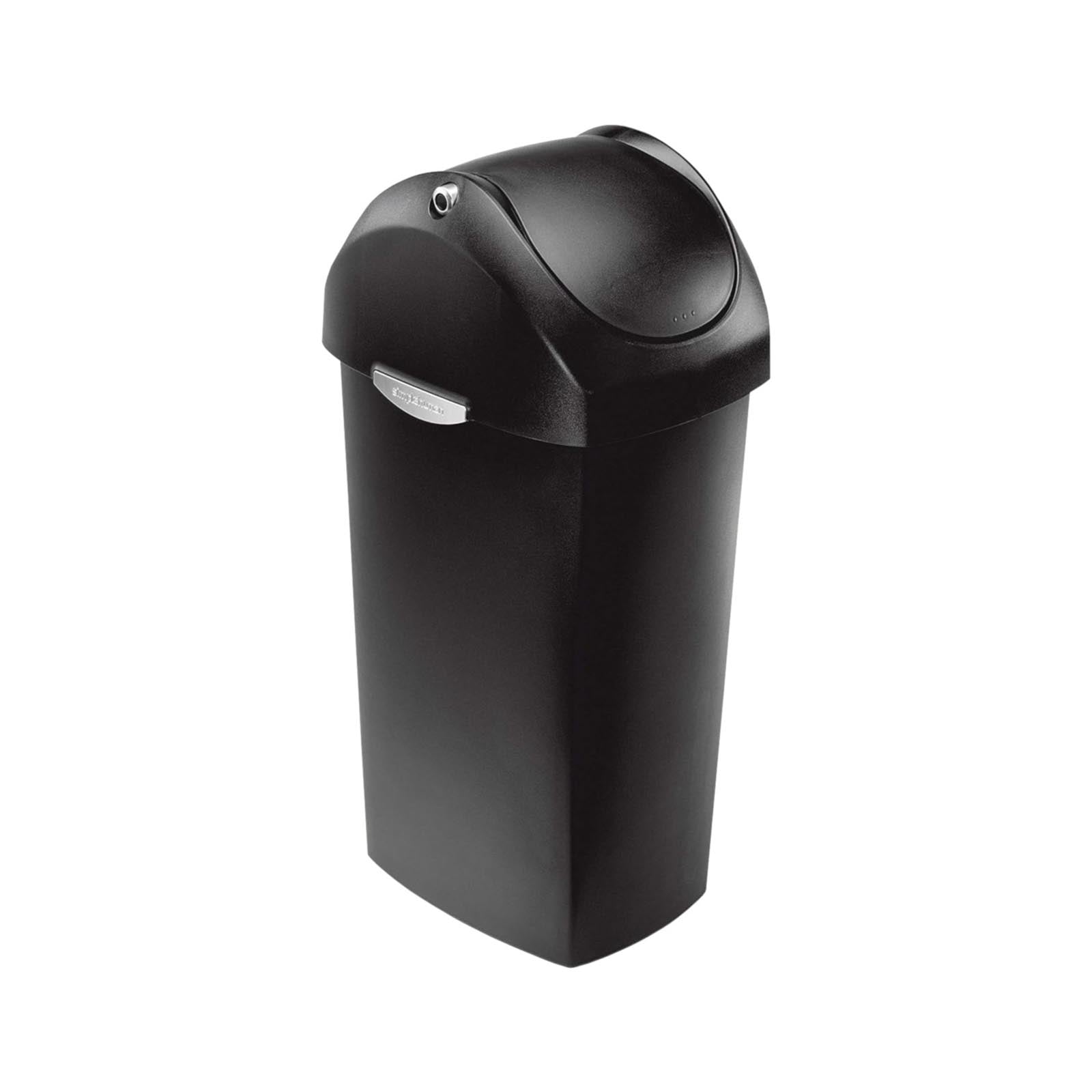 Swing Lid Bin Plastic Black 60L