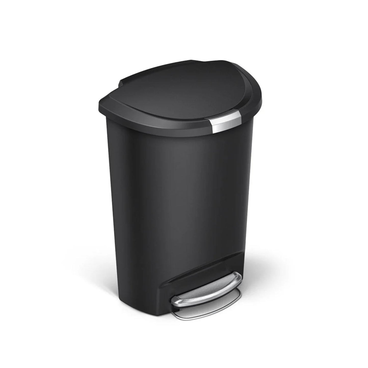 Semi Round Pedal Bin Plastic Black 50L SIMPLE HUMAN