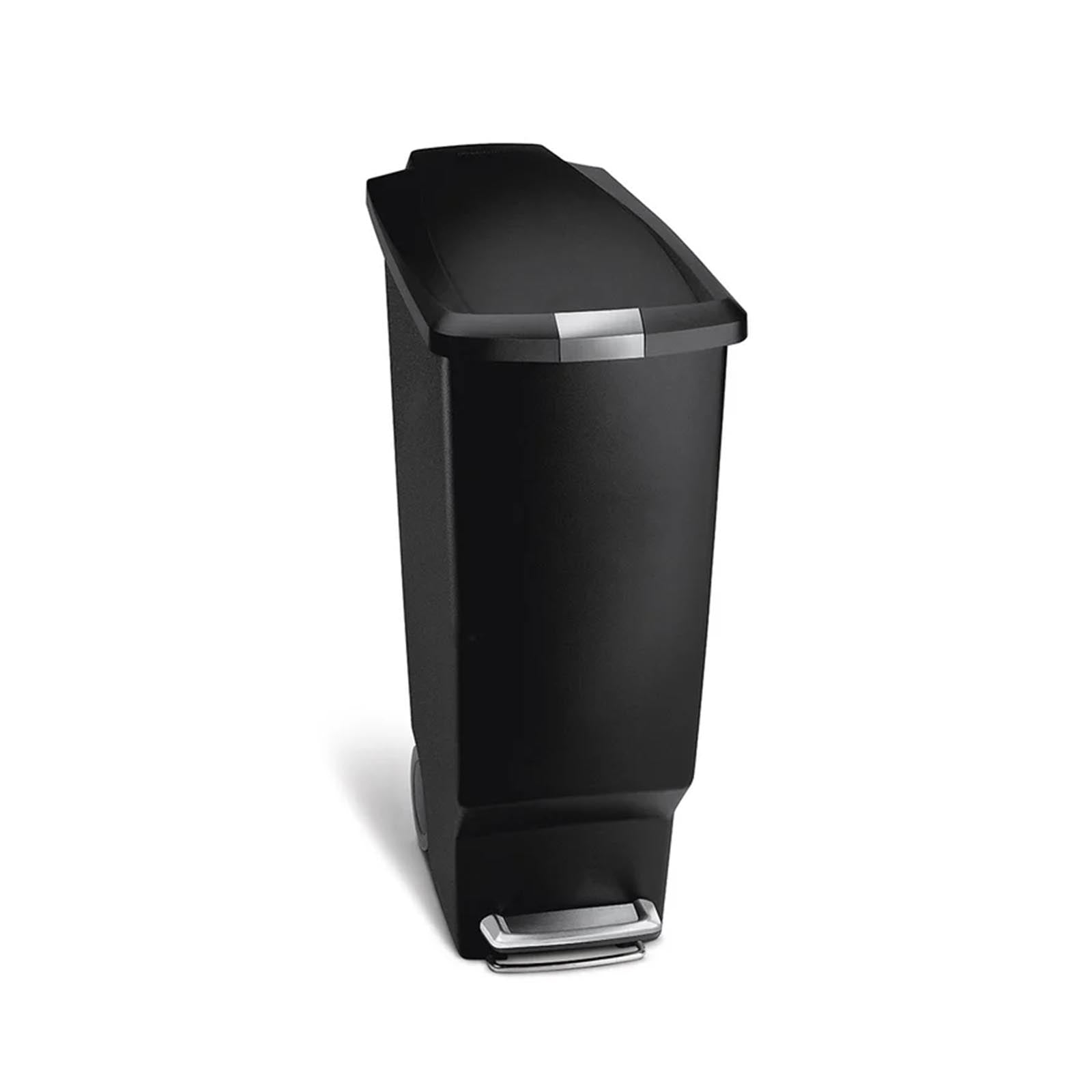 Slim Pedal Bin Plastic Black 40L SIMPLE HUMAN