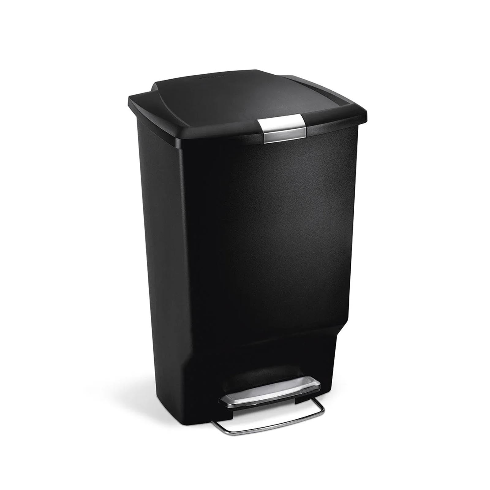 Rectangular Pedal Bin Plastic Black 45L SIMPLE HUMAN