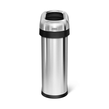 Slim Open Bin_Brushed Steel_50L