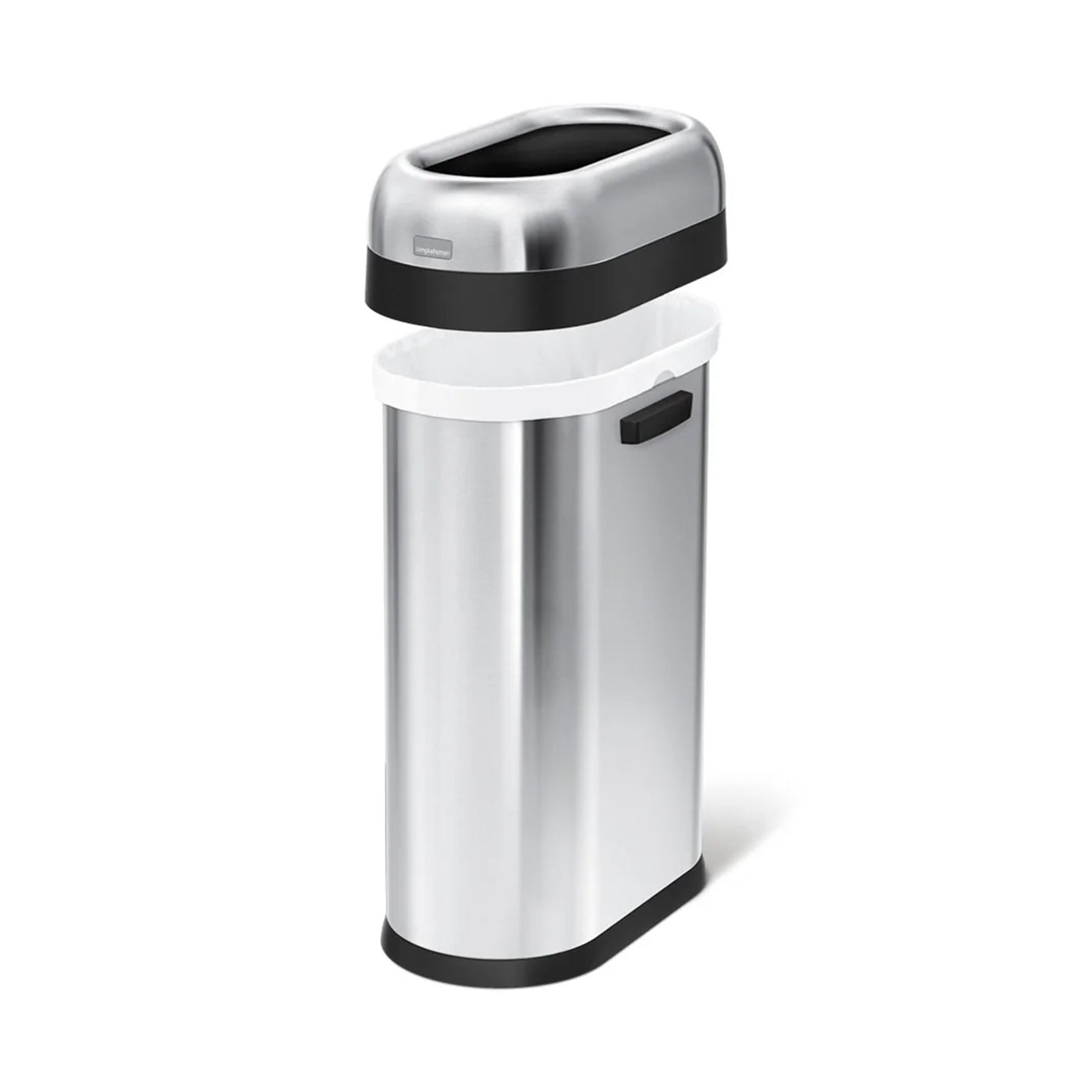 Slim Open Bin_Brushed Steel_50L