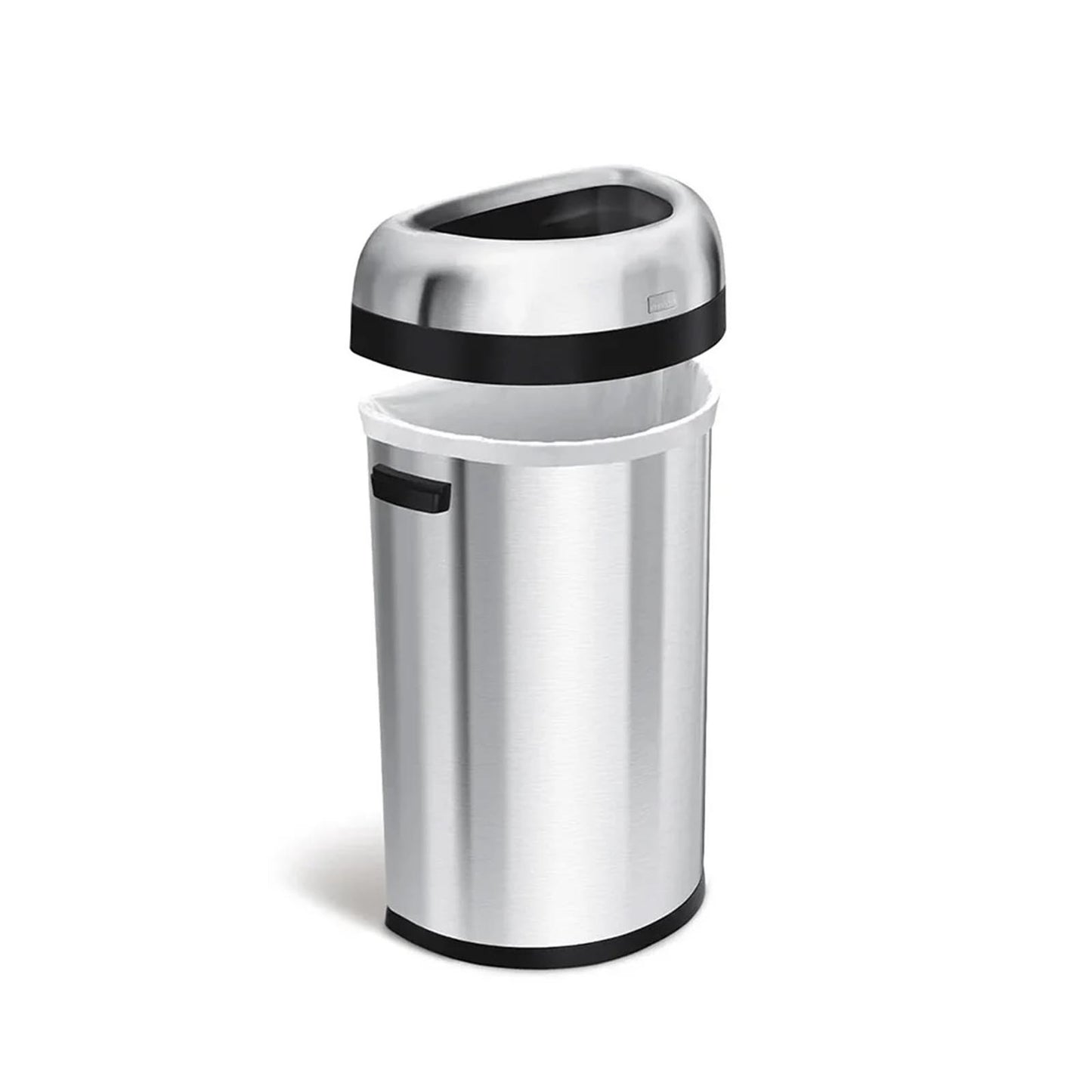 Semi Round Open Bin Brushed Steel 60L SIMPLE HUMAN
