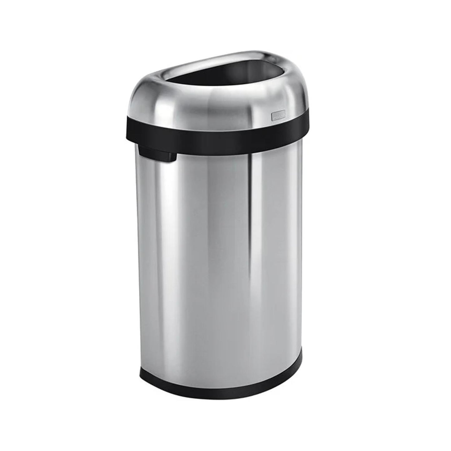 Semi Round Open Bin Brushed Steel 60L SIMPLE HUMAN