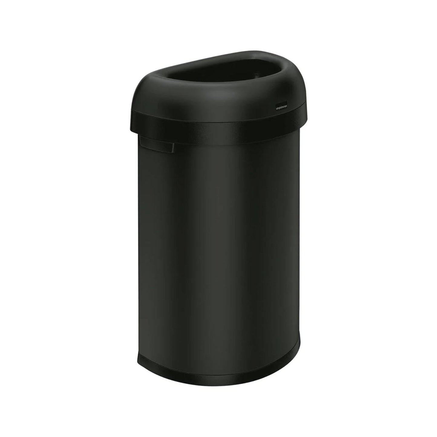 60L semi round open bullet bin matte black SIMPLE HUMAN