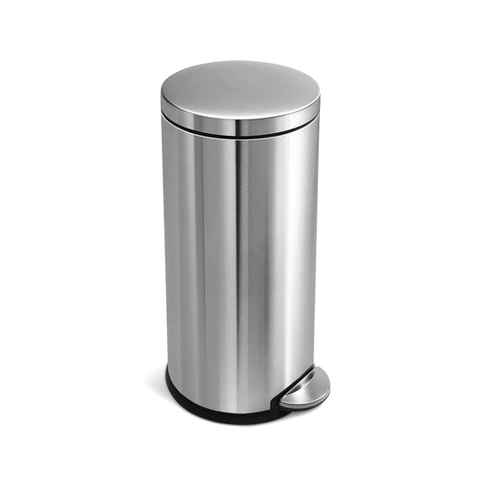 Round Pedal Bin FPP Brushed Steel 30L SIMPLE HUMAN