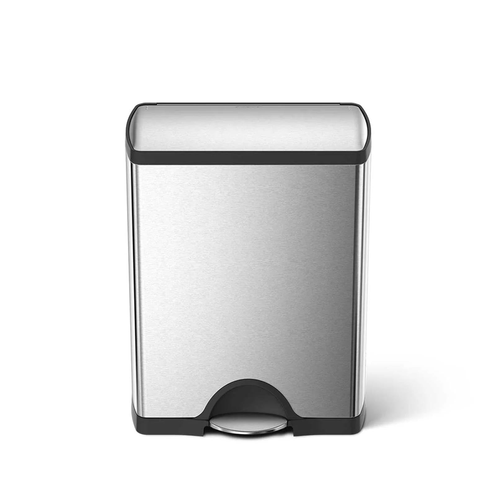 Rectangular Pedal Bin FPP Brushed Steel 50L SIMPLE HUMAN