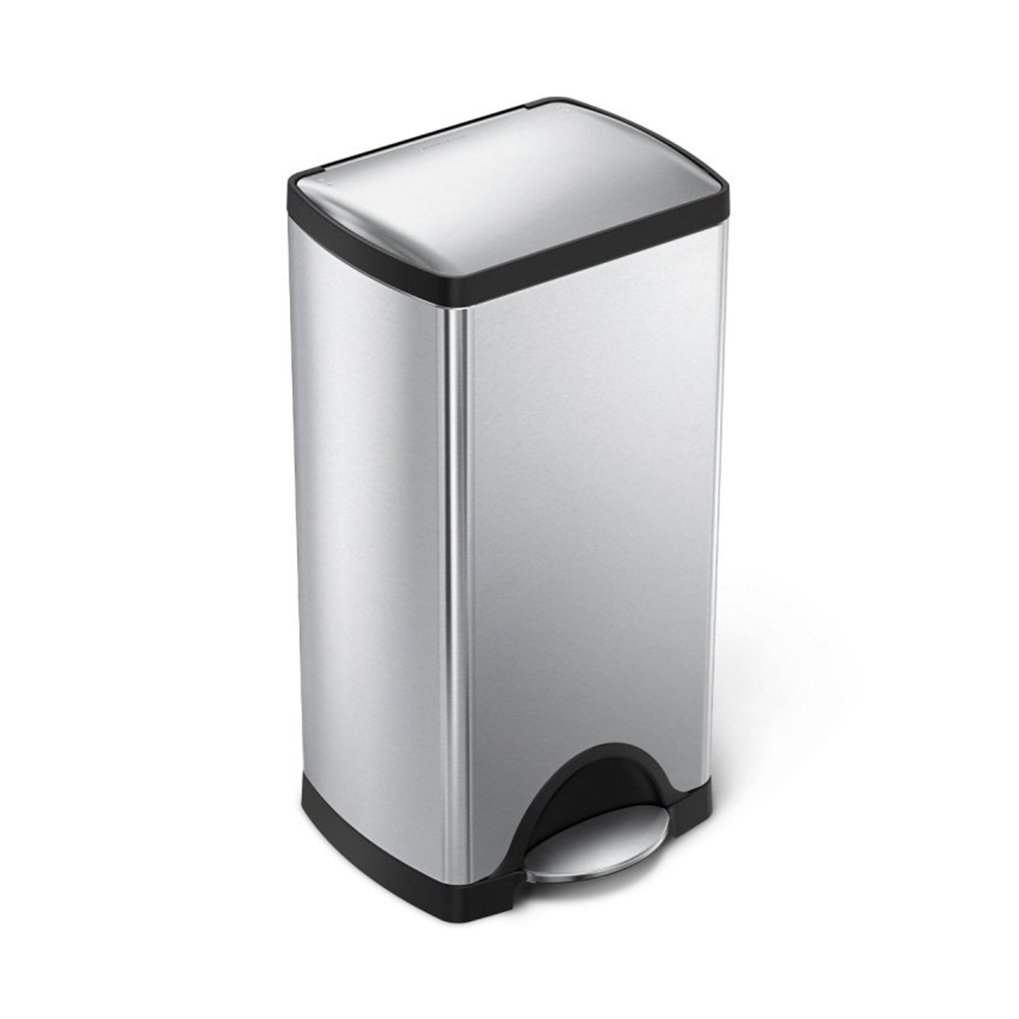 30L RECTANGULAR PEDAL BIN, BRUSHED