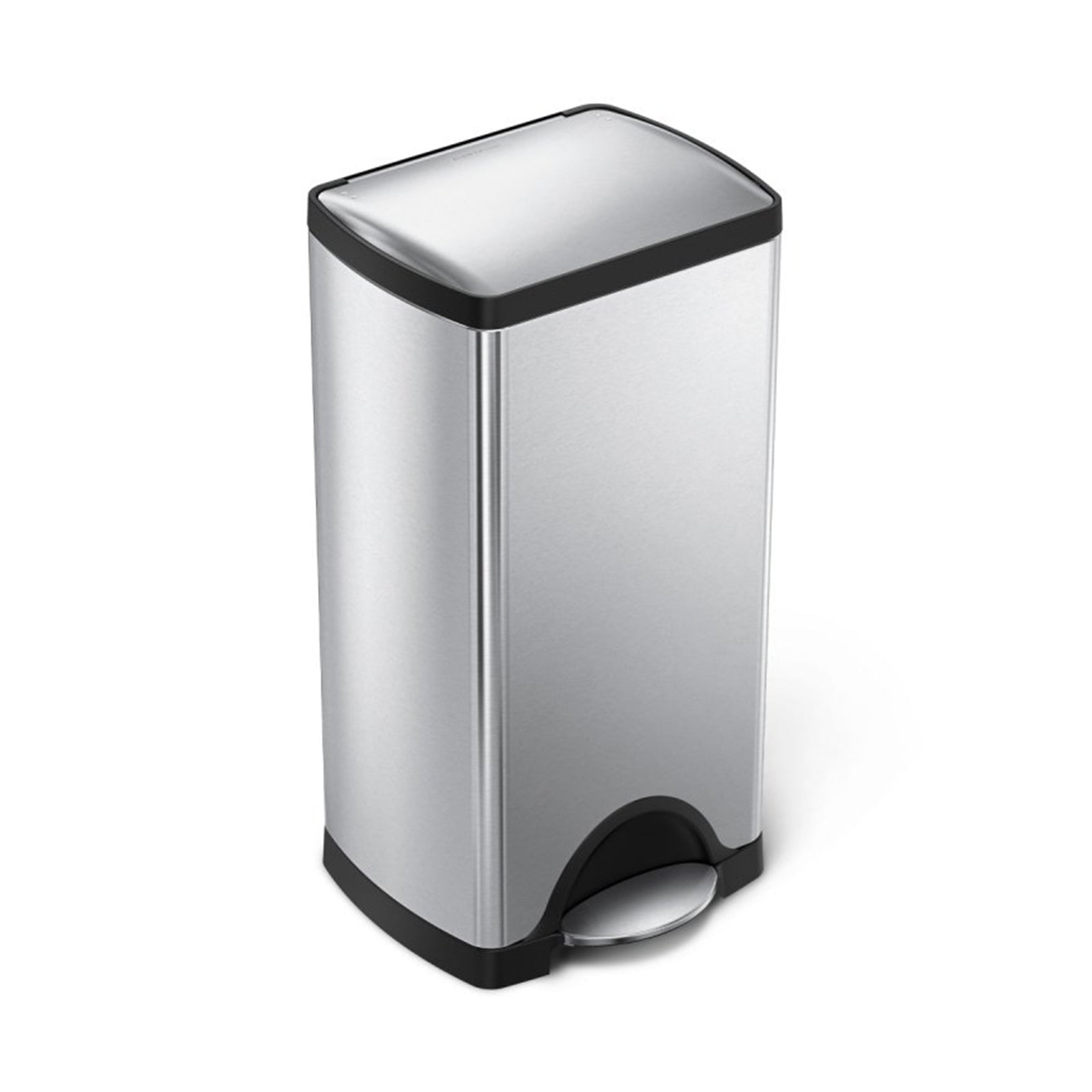 30L RECTANGULAR PEDAL BIN, BRUSHED