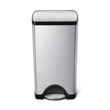 30L RECTANGULAR PEDAL BIN, BRUSHED