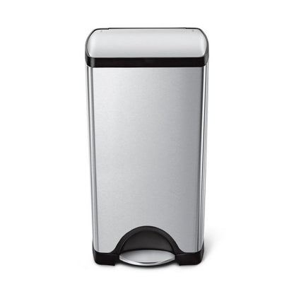30L RECTANGULAR PEDAL BIN, BRUSHED