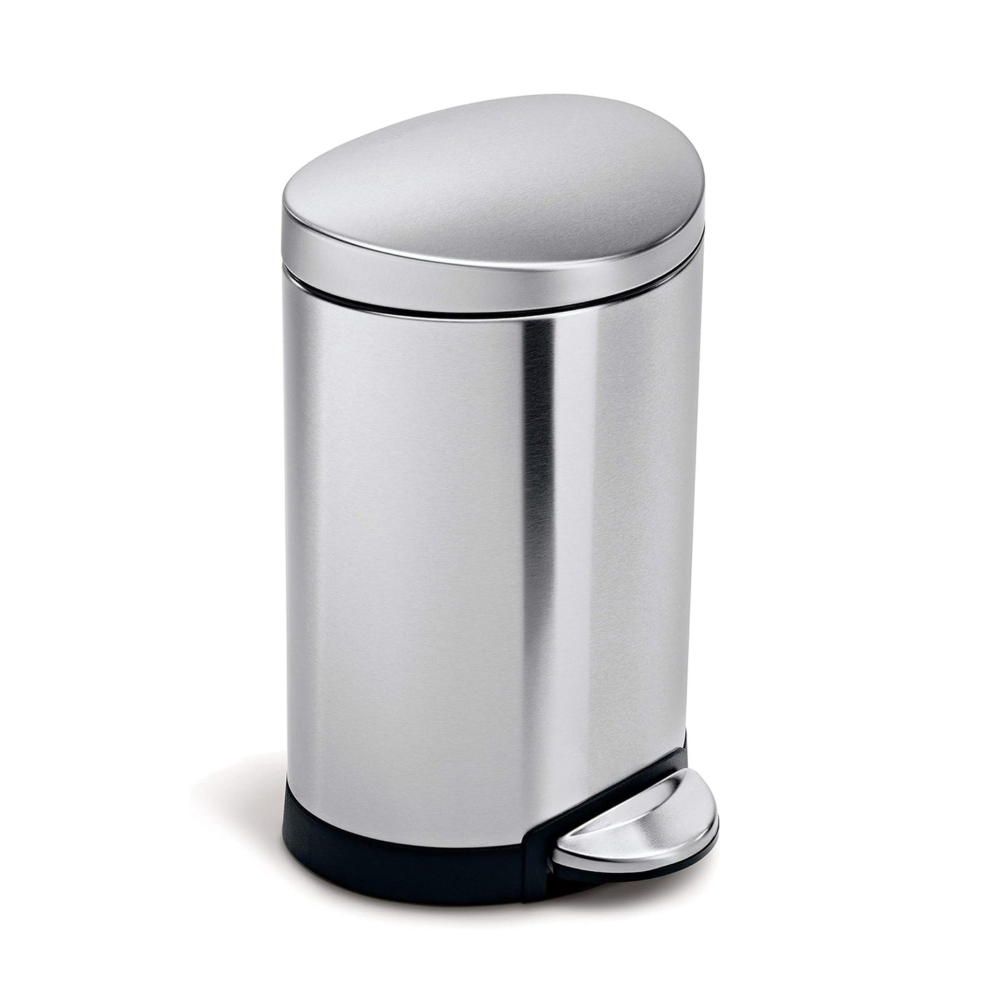 Semi Round Pedal Bin_FPP Brushed Steel With Colour Box_6L