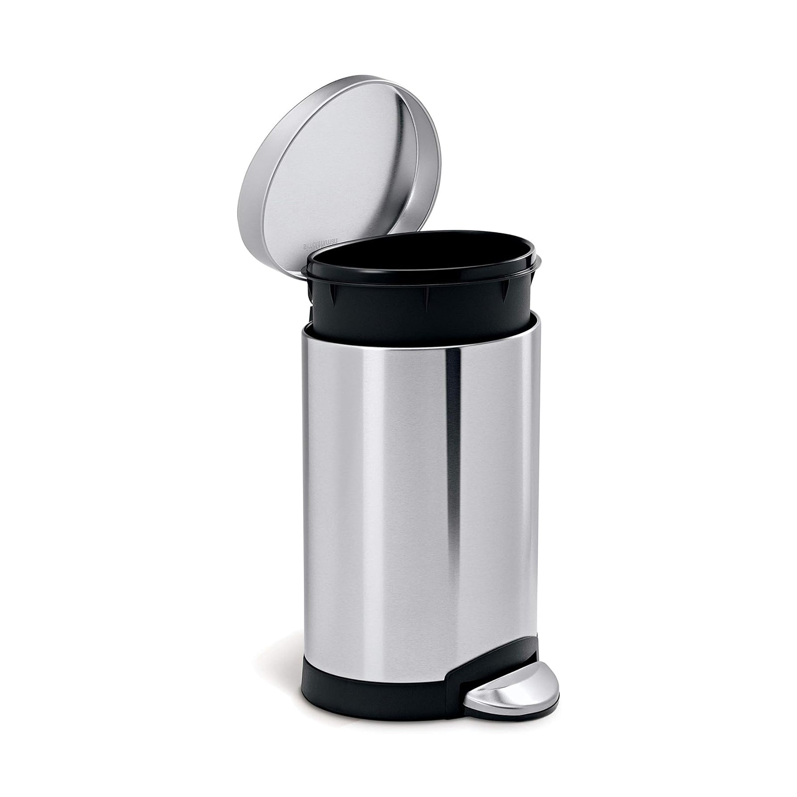 Semi Round Pedal Bin_FPP Brushed Steel With Colour Box_6L