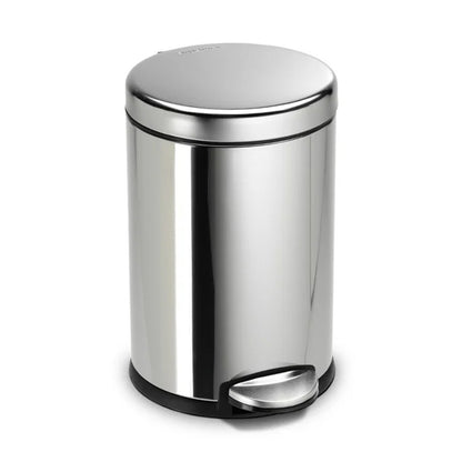 Round Pedal Bin_Polished Steel With Colour Box_4.5L