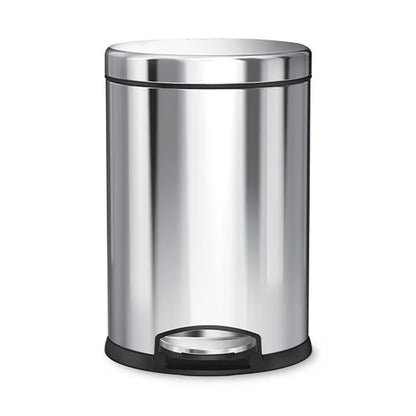 Round Pedal Bin_Polished Steel With Colour Box_4.5L SIMPLE HUMAN