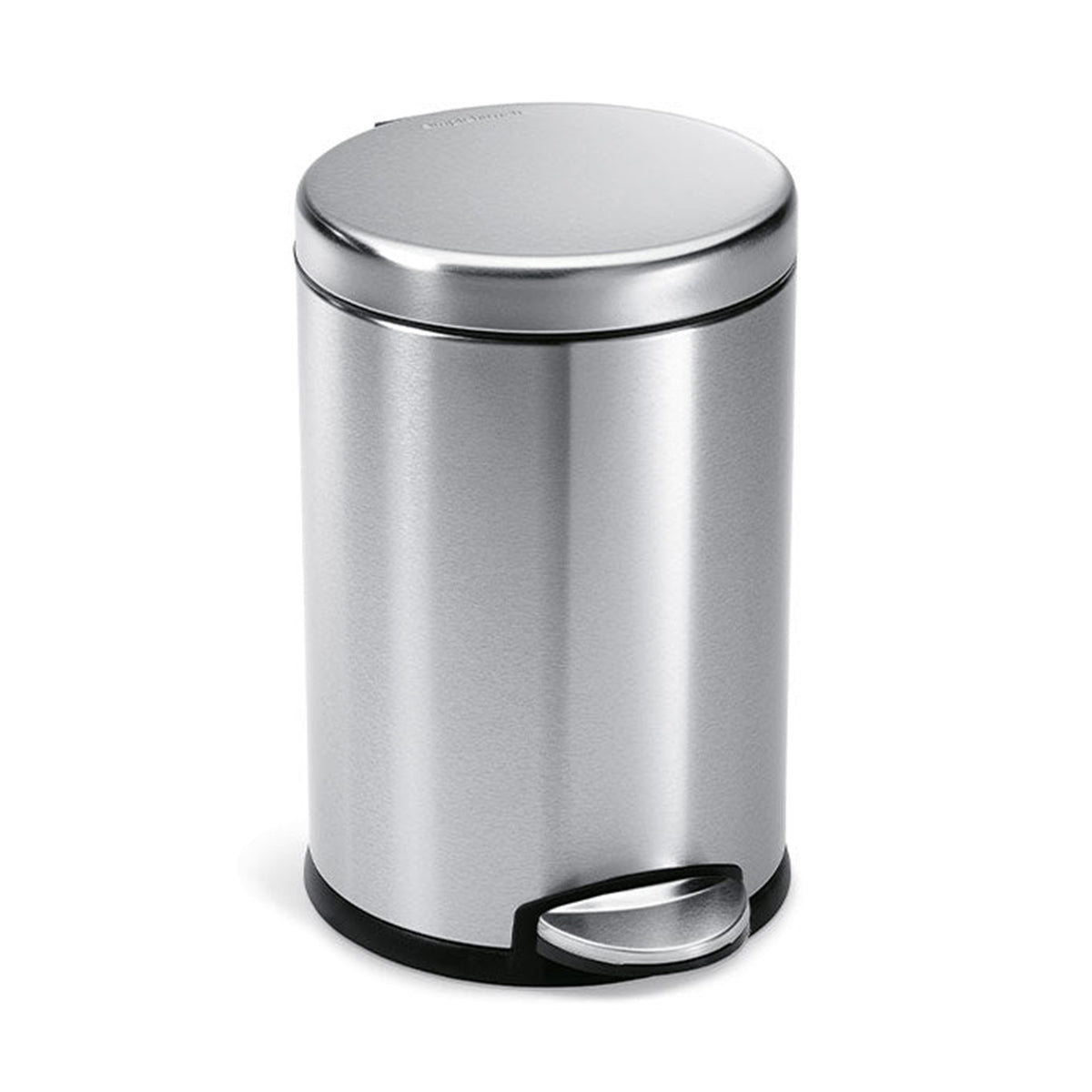 Round Pedal Bin_Brushed Steel With Colour Box_4.5L SIMPLE HUMAN