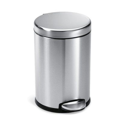 Round Pedal Bin_Brushed Steel With Colour Box_4.5L SIMPLE HUMAN