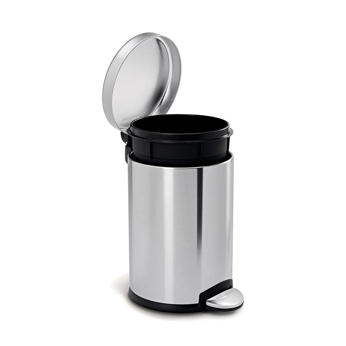 Round Pedal Bin_Brushed Steel With Colour Box_4.5L SIMPLE HUMAN