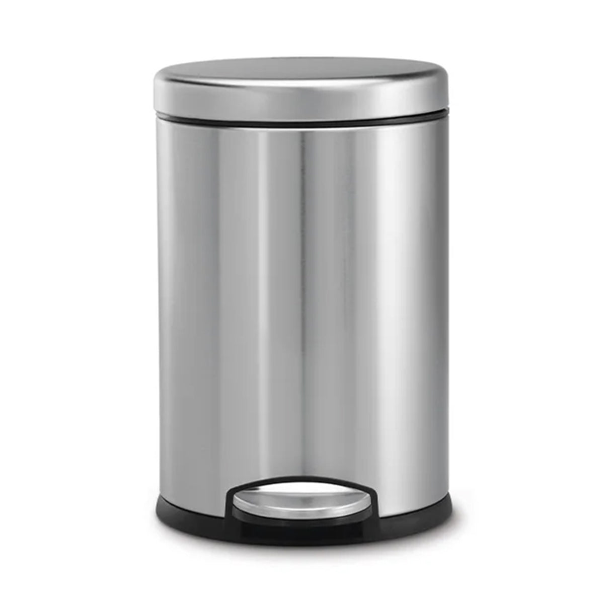 Round Pedal Bin_Brushed Steel With Colour Box_4.5L SIMPLE HUMAN