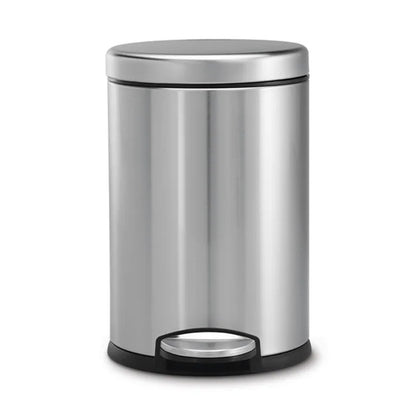Round Pedal Bin_Brushed Steel With Colour Box_4.5L SIMPLE HUMAN