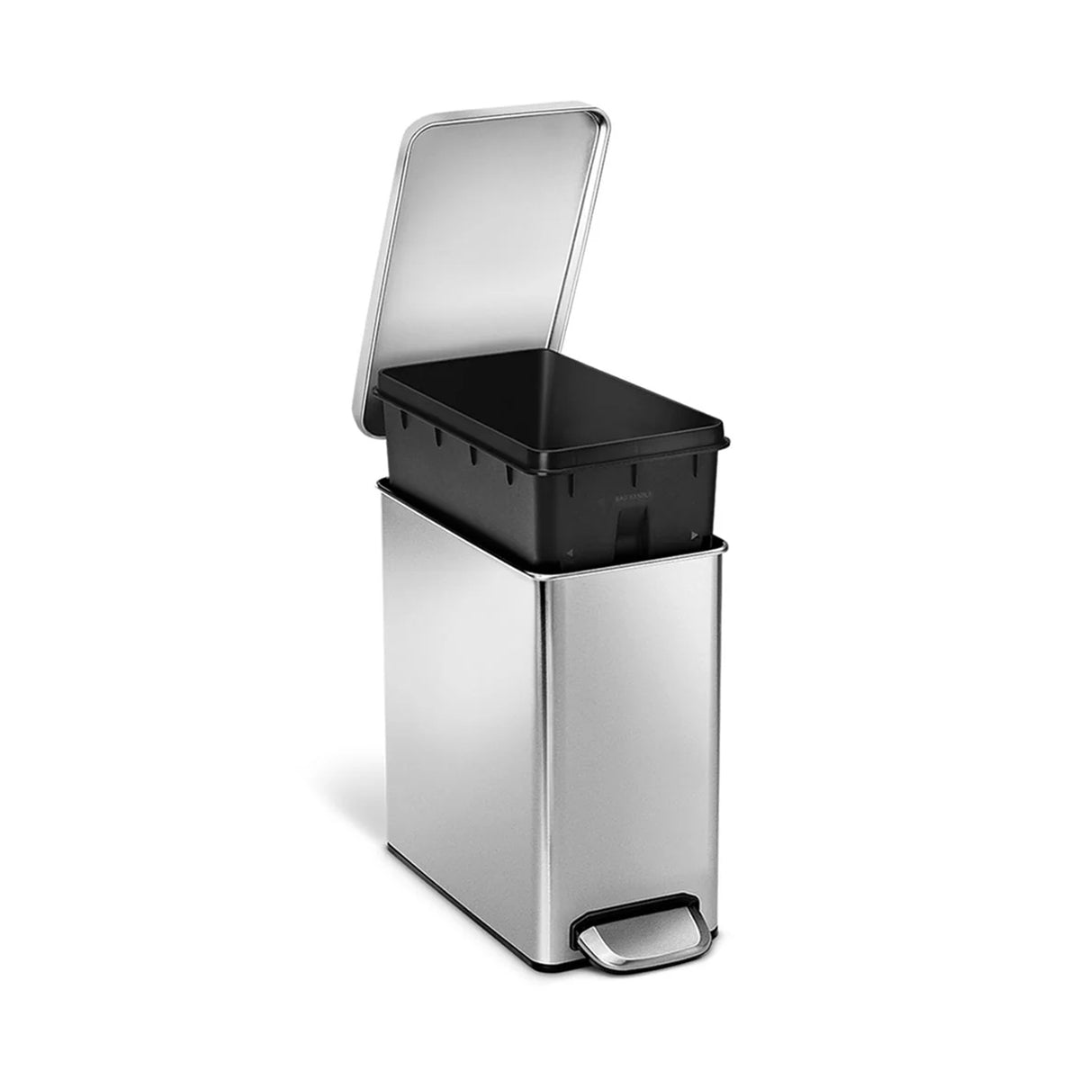 Profile Pedal Bin_FPP Brushed Steel_10L SIMPLE HUMAN