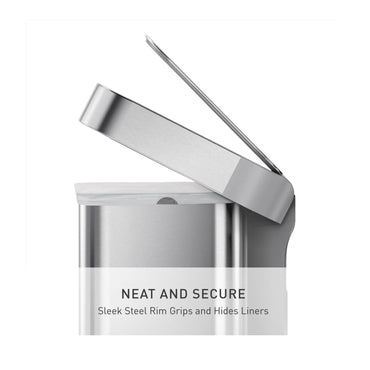 Rectangular Pedal Bin_NC Brushed Steel_Liner Pocket_45L