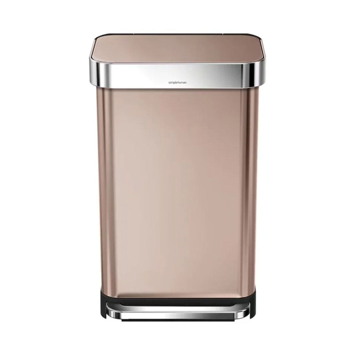Rectangular Pedal Bin_ Rose Gold_Liner Pocket_45L SIMPLE HUMAN