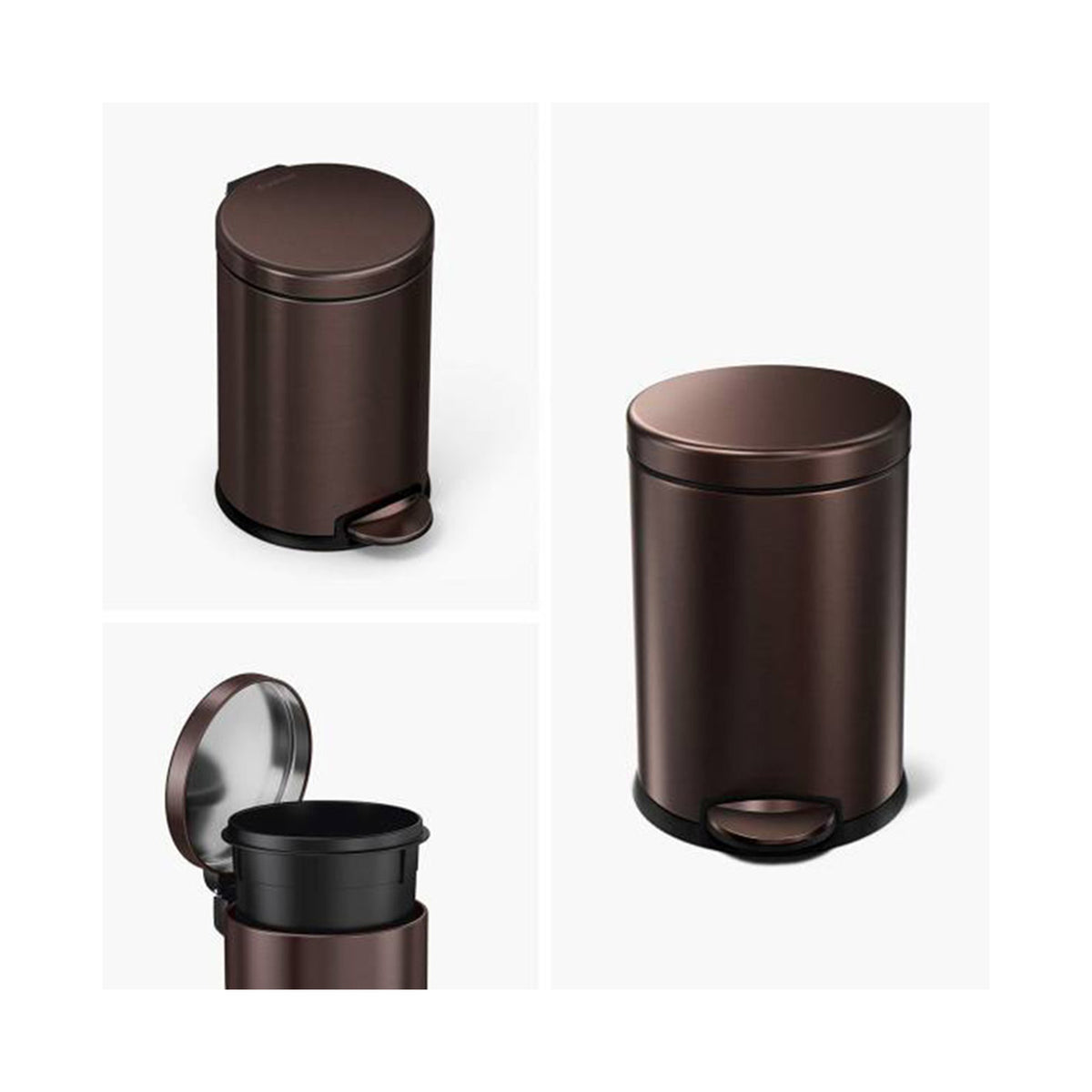Round Pedal Bin_Dark Bronze_4.5L SIMPLE HUMAN