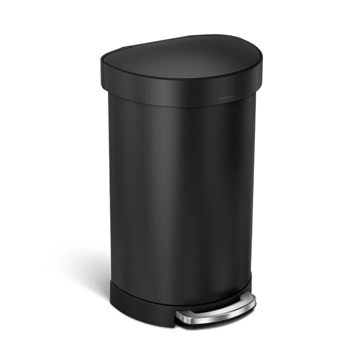 Semi round pedal bin, with liner rim, Black 45L SIMPLE HUMAN