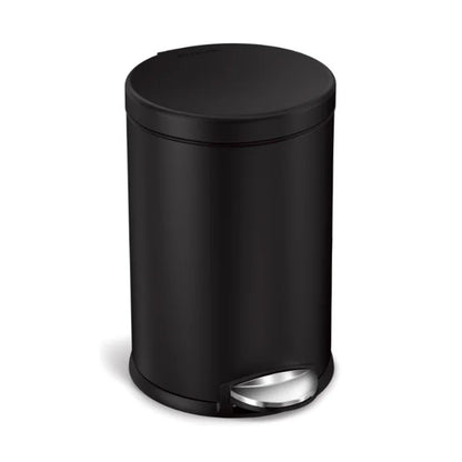 4.5L ROUND PEDAL BIN, MATTE BLACK SIMPLE HUMAN