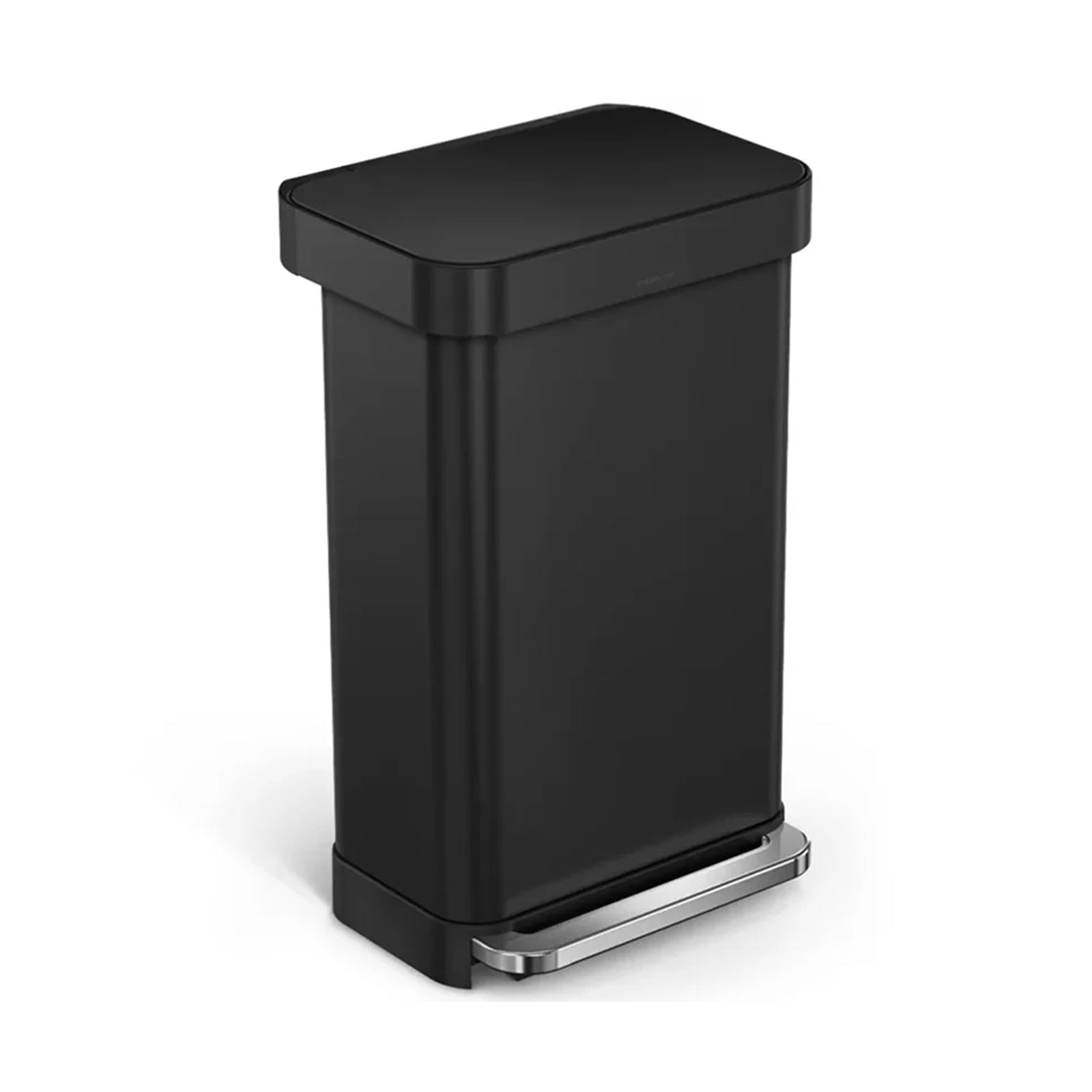 45L RECTANGULAR PEDAL BIN, MATTE BLACK