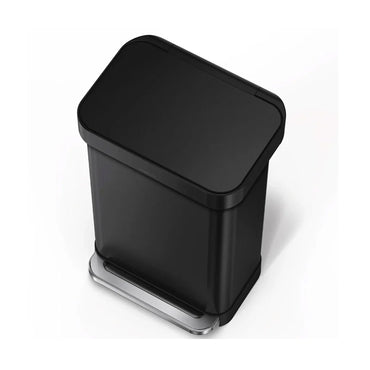 45L RECTANGULAR PEDAL BIN, MATTE BLACK