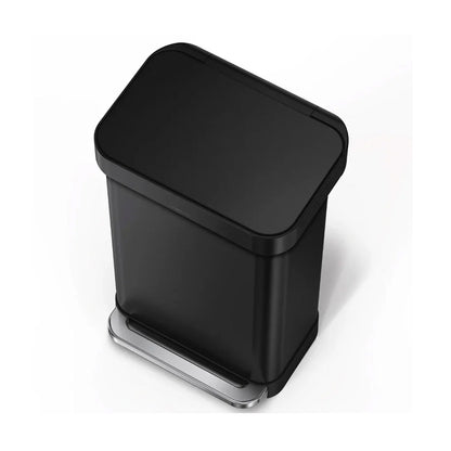 45L RECTANGULAR PEDAL BIN, MATTE BLACK SIMPLE HUMAN