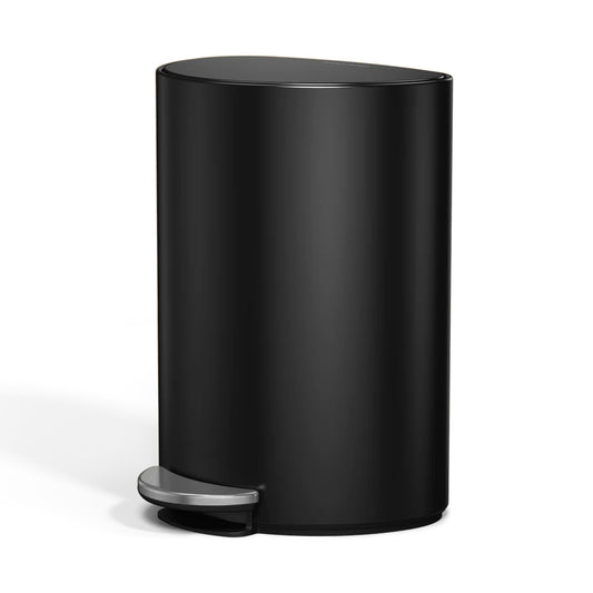6L SEMI ROUND PEDAL BIN, MATTE BLACK
