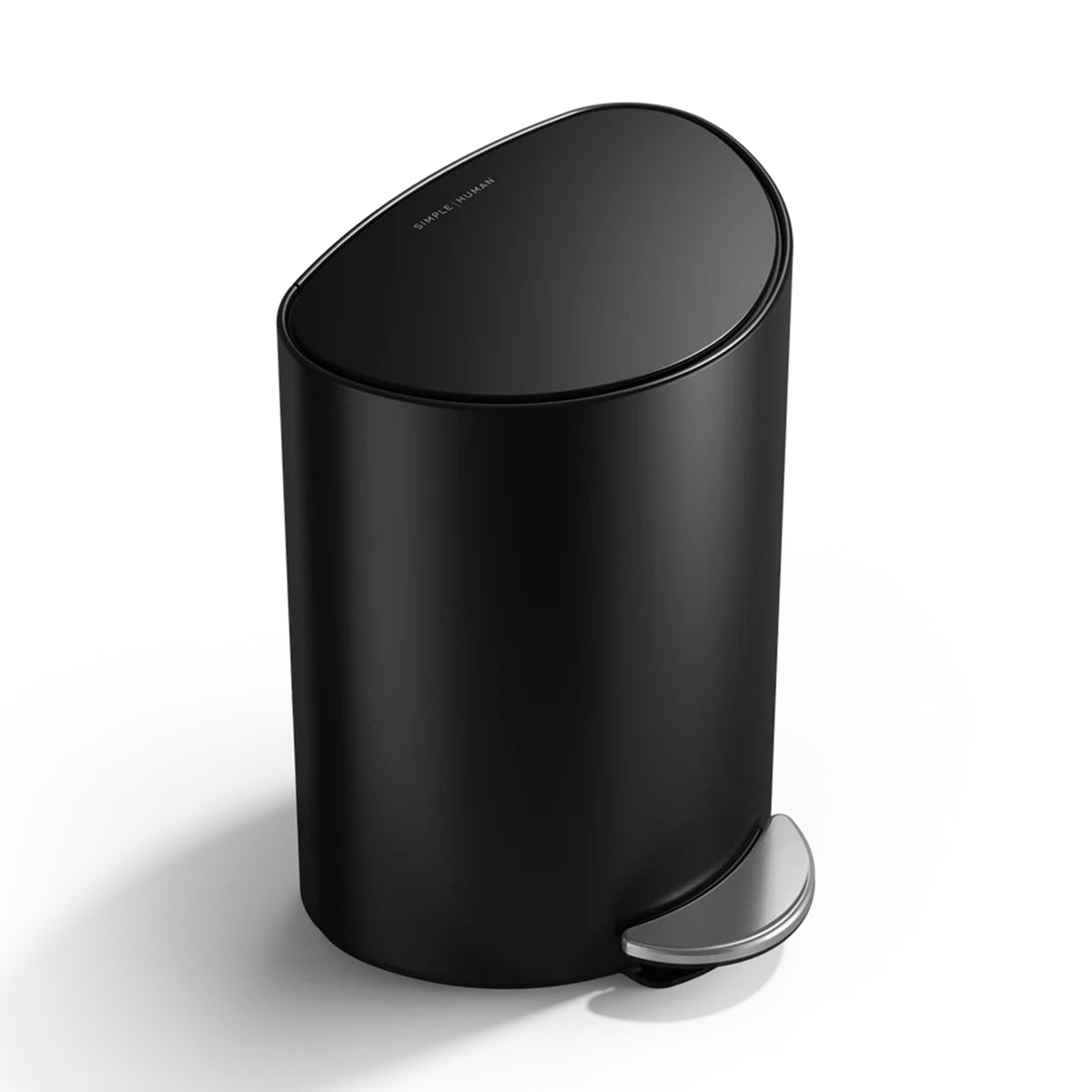 6L SEMI ROUND PEDAL BIN, MATTE BLACK SIMPLE HUMAN