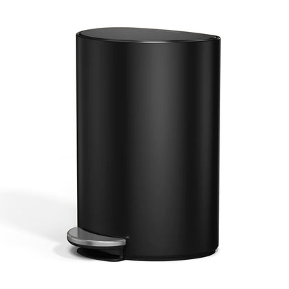 6L SEMI ROUND PEDAL BIN, MATTE BLACK SIMPLE HUMAN