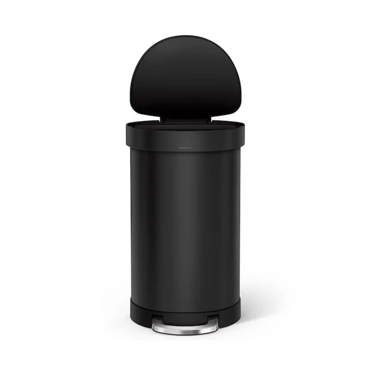 45L SEMI ROUND PEDAL BIN, MATTE BLACK SIMPLE HUMAN