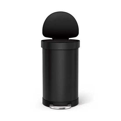 45L SEMI ROUND PEDAL BIN, MATTE BLACK SIMPLE HUMAN