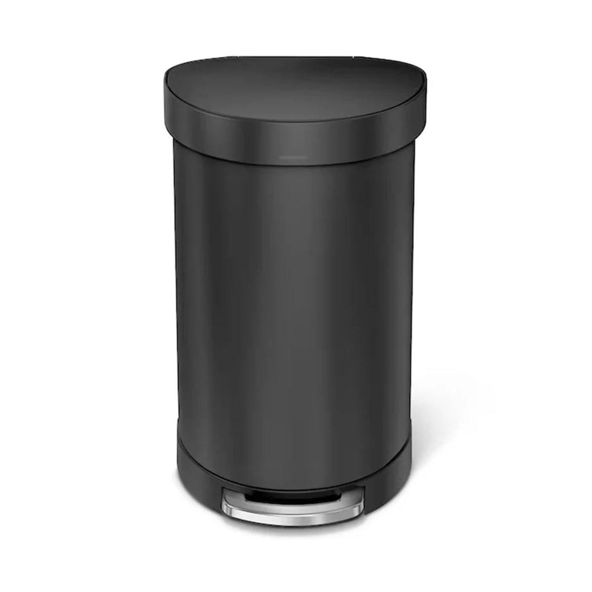 45L SEMI ROUND PEDAL BIN, MATTE BLACK SIMPLE HUMAN