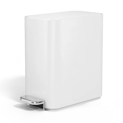 5L SLIM PEDAL BIN, WHITE SIMPLE HUMAN