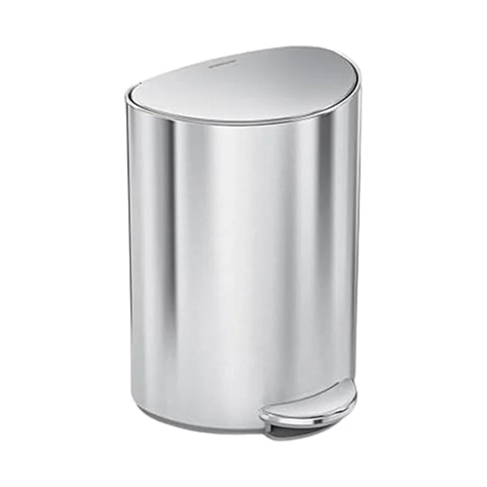 6L SEMI ROUND PEDAL BIN, BRUSHED
