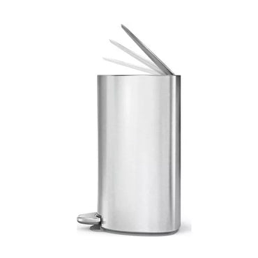 6L SEMI ROUND PEDAL BIN, BRUSHED