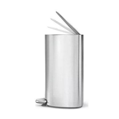 6L SEMI ROUND PEDAL BIN, BRUSHED