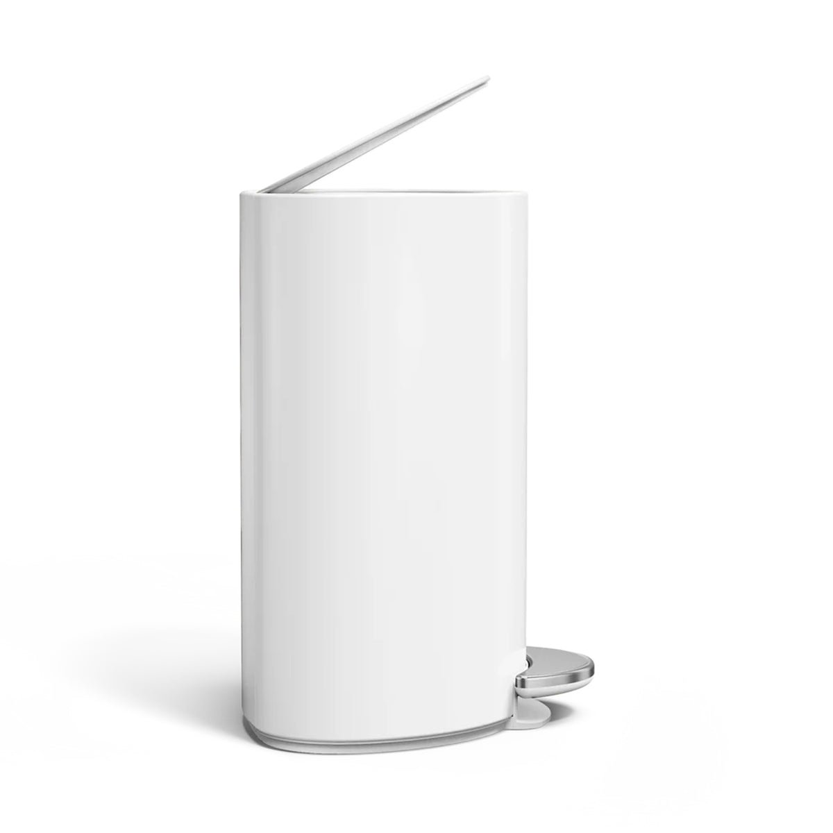 6L SEMI ROUND PEDAL BIN, WHITE SIMPLE HUMAN