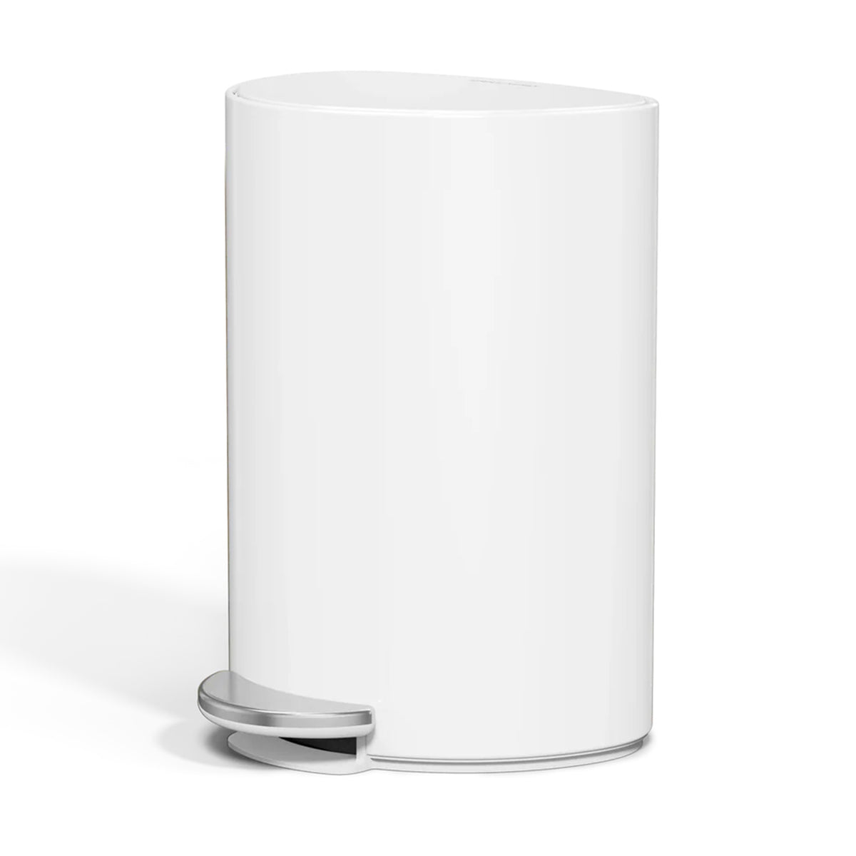 6L SEMI ROUND PEDAL BIN, WHITE SIMPLE HUMAN