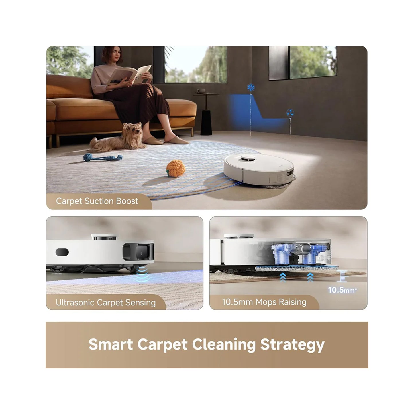 Dreame Ultra Robot Vacuum A 5200mAh battery provides up DREAME