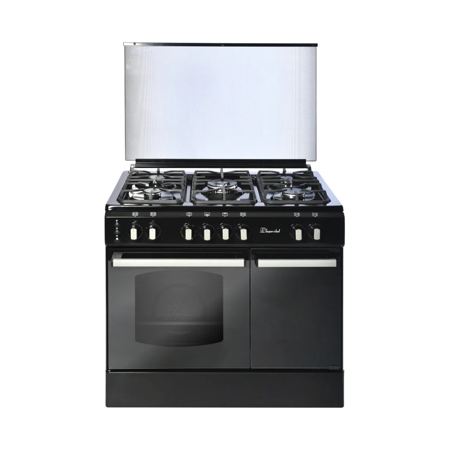 SUPER CHEF Cooker Bottle 90Cm 5 Gas Burners Black SUPER CHEF