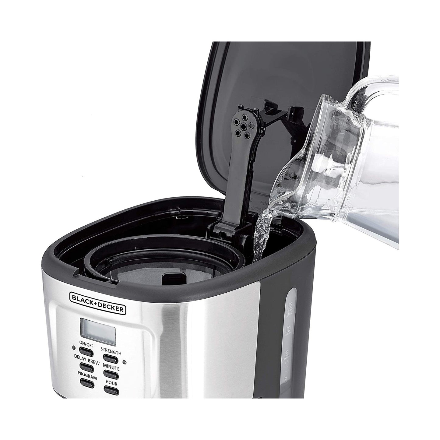 Black+Decker Coffee Maker LCD Display 900w 12 Cups Stainless